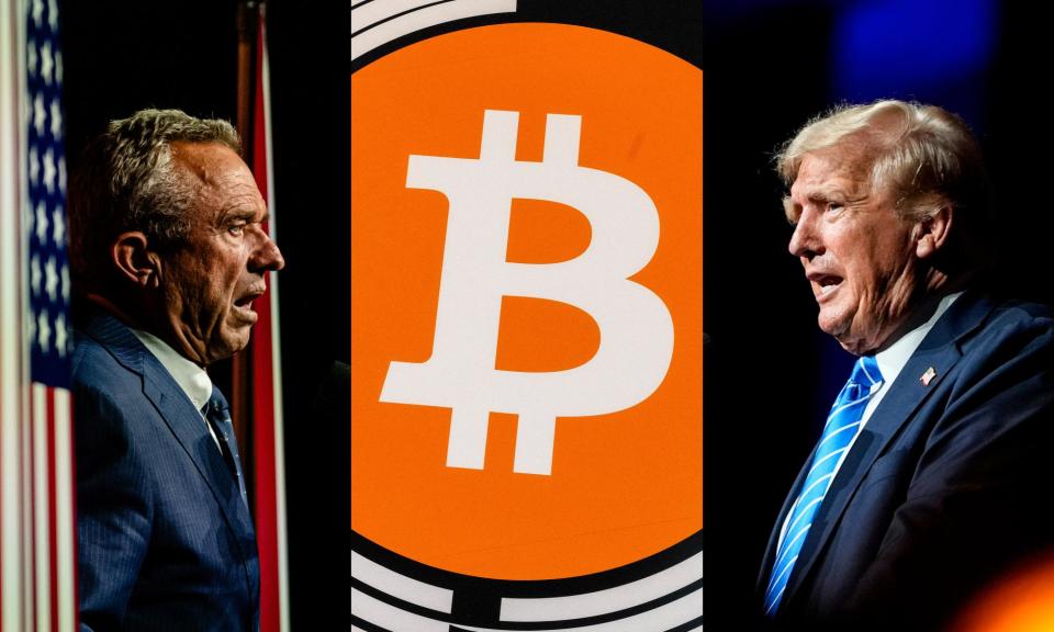 <span>Both Robert F Kennedy Jr and Donald Trump appealed to crypto enthusiasts at the bitcoin conference in Nashville over the weekend.</span><span>Composite: Getty Images, Rex/Shutterstock, AP</span>