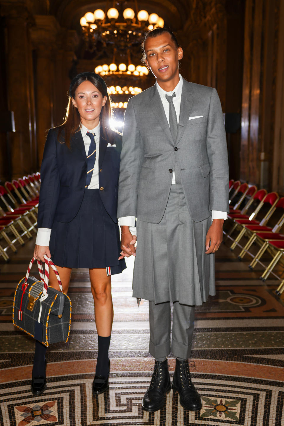 <p>Styliste, Coralie Barbier est venue à la Paris Fashion Week avec son chéri de longue date, Stromae. Les deux étaient tout simplement splendides ! (Crédit Pierre Suu/Getty Images)</p> 