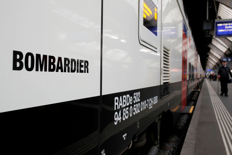 The Bombardier FV-Dosto double-deck train "Ville de Geneve" of Swiss railway operator SBB is seen at the central station in Zurich