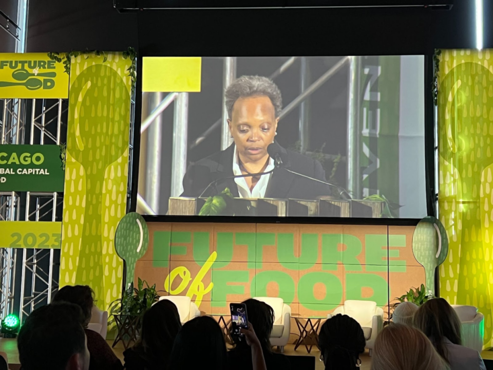 Chicago Mayor Lori Lightfoot kicks off Future-of-Food. (Photo: Mary O’Connell/FreightWaves)