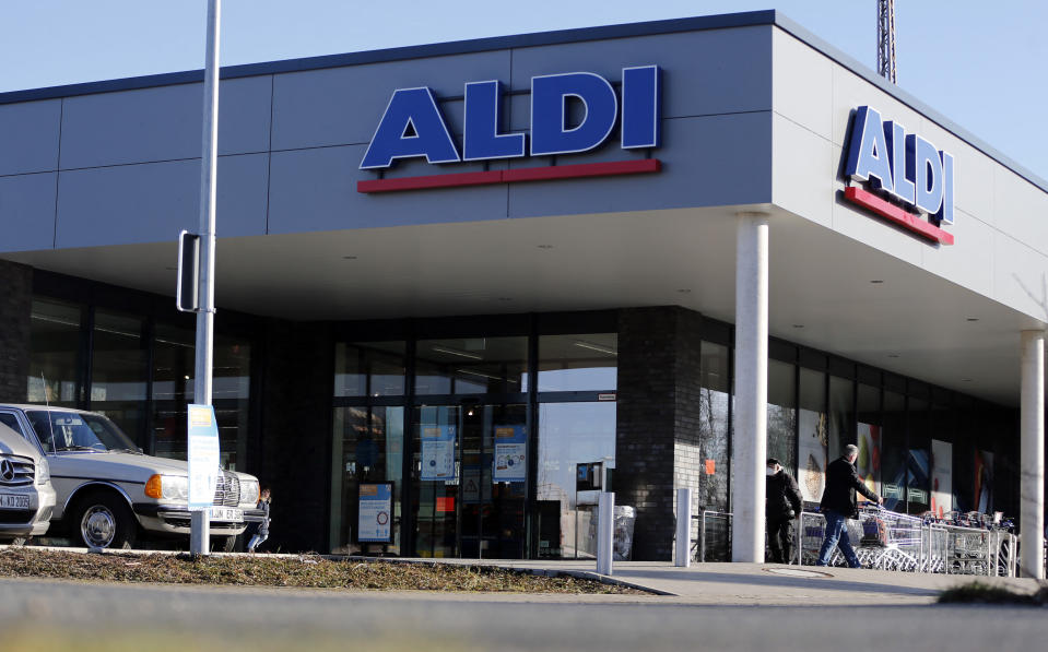 An ALDI Nord store is seen in Luenen, western Germany, on March 5, 2021. - The German discounter Aldi starts to sell Corona rapid tests throughout Germany from February 27, 2021. The sales quantity per customer will be limited to one pack, so that as many customers as possible can benefit, Aldi Nord and Aldi Sued announced on March 5. (Photo by LEON KUEGELER / AFP) (Photo by LEON KUEGELER/AFP via Getty Images)