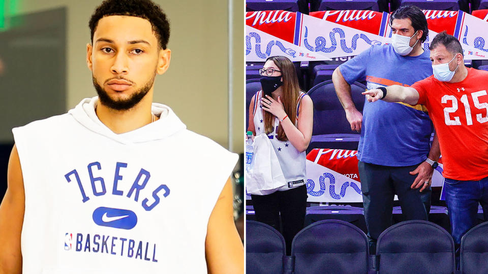 Ben Simmons, pictured here at Philadelphia 76ers training.