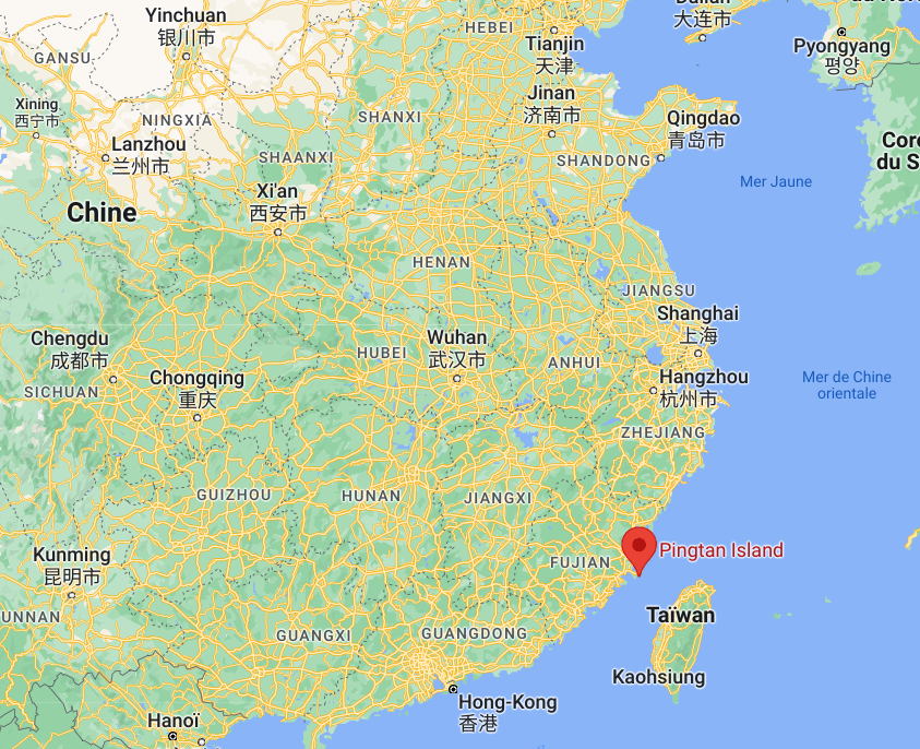 Pingtan Island, between China and Taiwan