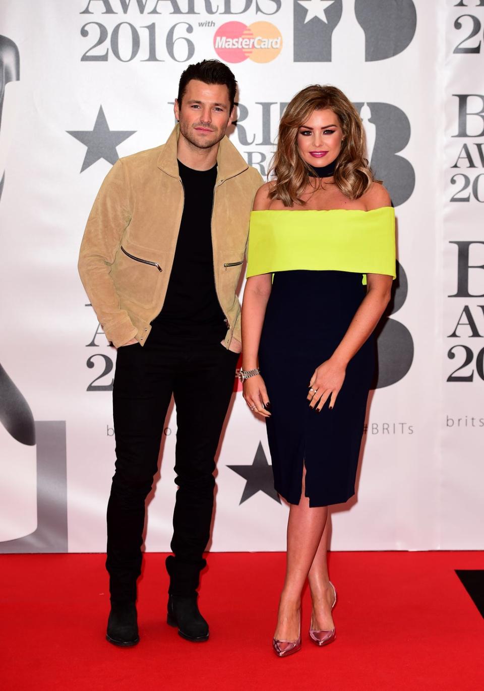 Mark and Jess Wright on the Brit Awards red carpet (Ian West/PA) (PA Archive)