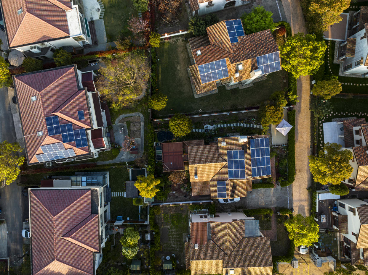  Solar Panels on home rooftop . 