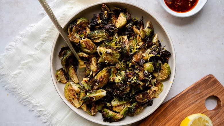 bowl of lemon Brussels sprouts