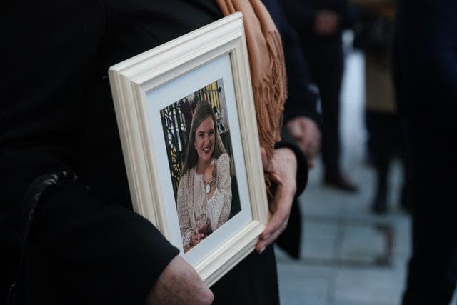 A framed photograph of Ashling Murphy