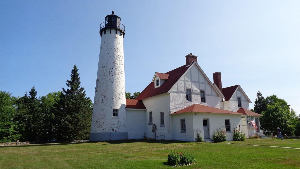 Point Iroquois Lighthouse, located along Whitefish Bay near Brimley, is seen in 2018.