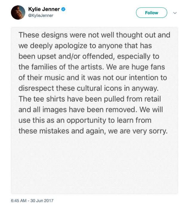 Kendall and Kylie issued an apology. Source: Kendall + Kylie