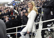 <p>Ivanka Trump arrives on Capitol Hill in Washington, Friday, Jan. 20, 2017, for the presidential inauguration of her father Donald Trump. (Photo: Saul Loeb/Pool Photo via AP) </p>