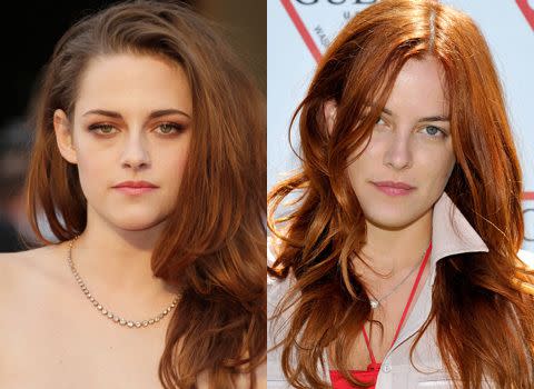 Rob clearly has a type! Kristen Stewart (left) and doppelganger Riley Keough (right). Photo: Getty Images