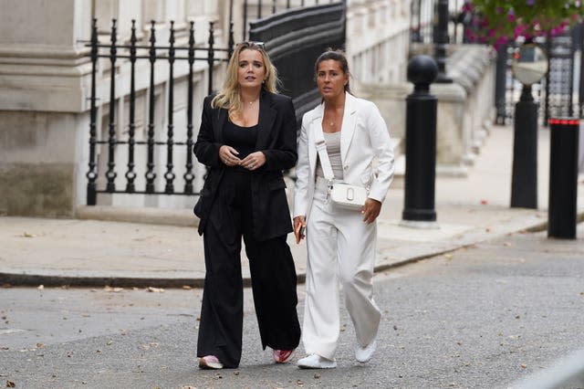 Former English footballer Fara Williams, right, and presenter and author Emily Clarkson