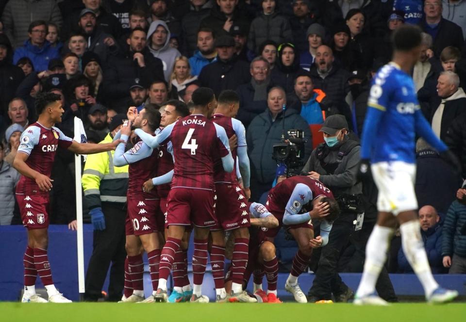 Villa had been celebrating the goal of team-mate Emiliano Buendia (PA) (PA Wire)