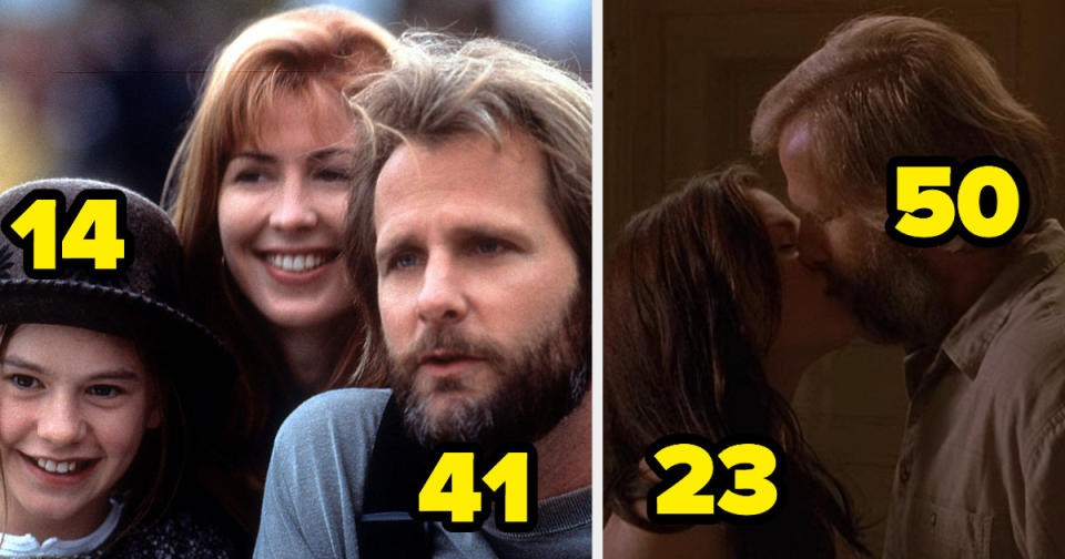 14-year-old Anna Paquin playing 41-year-old Jeff Daniels' daughter in "Fly Away Home," and 23-year-old Anna kissing 50-year-old Jeff in "The Squid and the Whale"