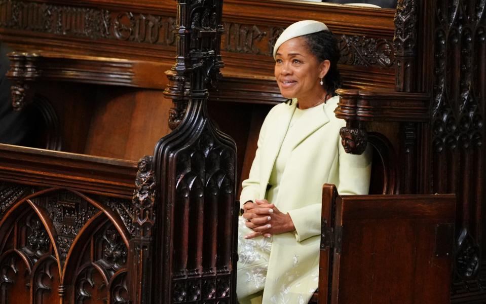 Doria Ragland takes her seat in St George's Chapel at Windsor Castle - PA