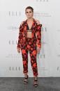 <p>Kristen Stewart <span class="redactor-invisible-space">wore a barely there Antonio Berardi floral suit to attend the ELLE 24th annual Women In Hollywood celebration.</span></p>