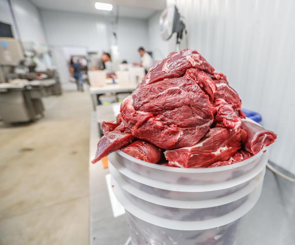 Deer meat is processed at D&D Meat Processing in northeast Indiana. Hunters can donate legally harvested deer meat to help feed hungry Hoosiers. These programs had been on the decline with fewer donations, but recent years have seen a big increase with donations reaching nearly 200,000 meals last year.