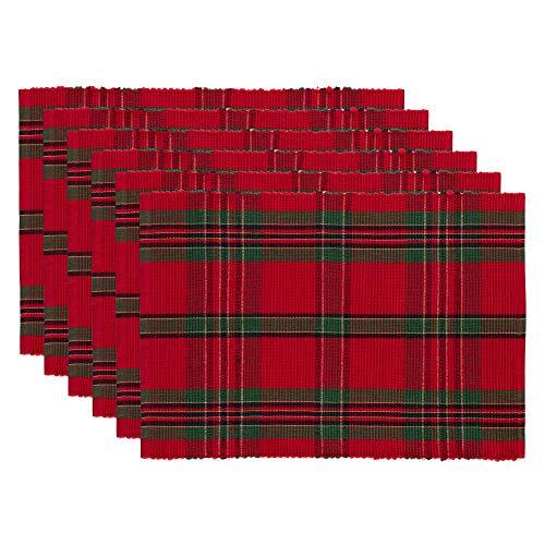 28) Holiday Collection Christmas Plaid Placemat Set