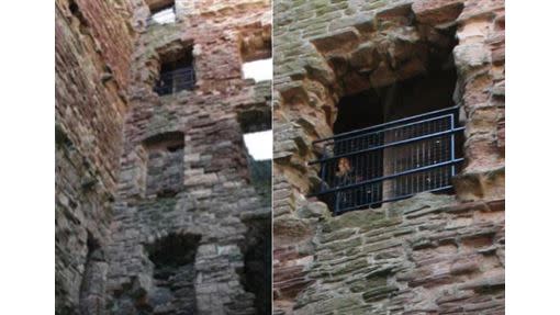  坦塔隆城堡遺跡驚見穿著「中世紀服裝」的人影。（圖／翻攝自TheHorrorRide推特）
