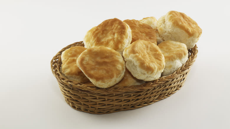 Wicker basket of biscuits