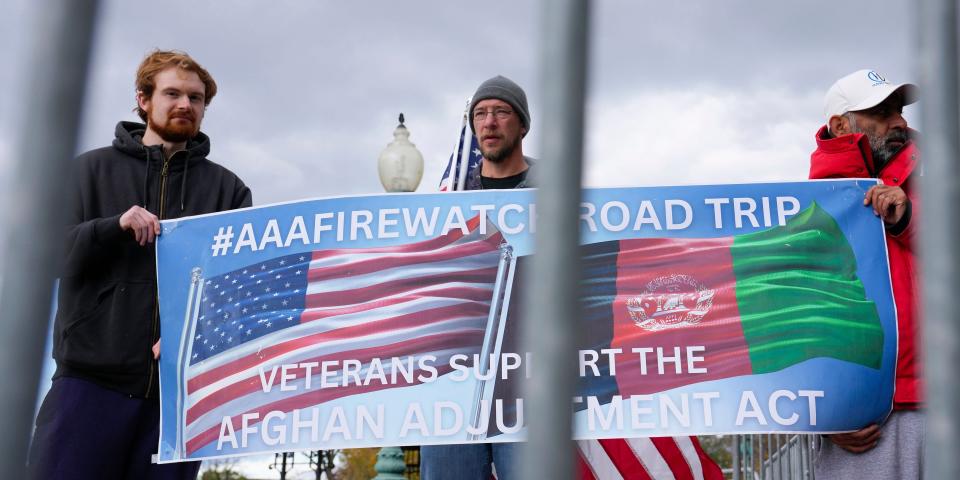 Demonstrators outside US Capitol