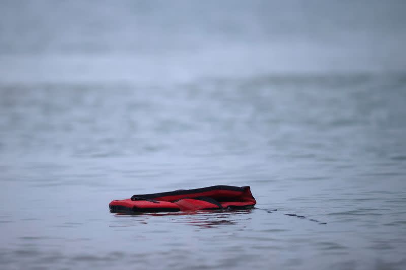 Migrant dinghy heads off the French coast to cross the English channel