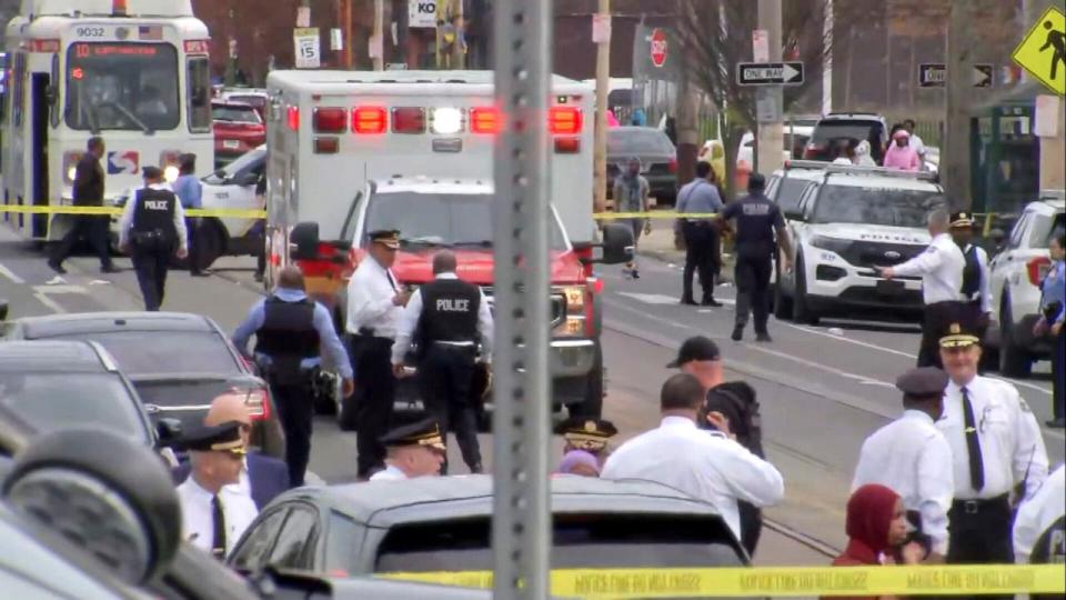 PHOTO: Police respond to an incident in West Philadelphia, April 10, 2024. (WPVI)