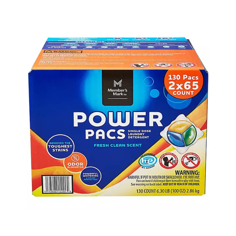 Member's Mark Laundry Detergent Power Pacs, 130 ct.