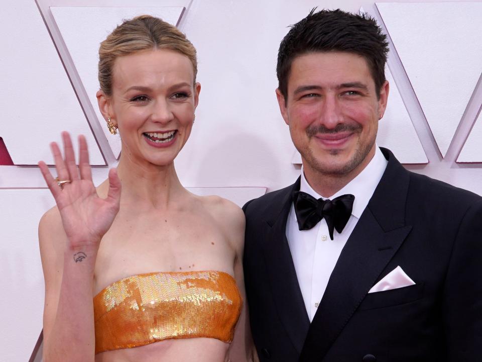 Carey Mulligan and Marcus Mumford in April 2021.