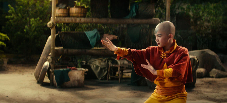 Gordon Cormier as Aang in season 1 of Avatar: The Last Airbender.<span class="copyright">Courtesy of Netflix</span>