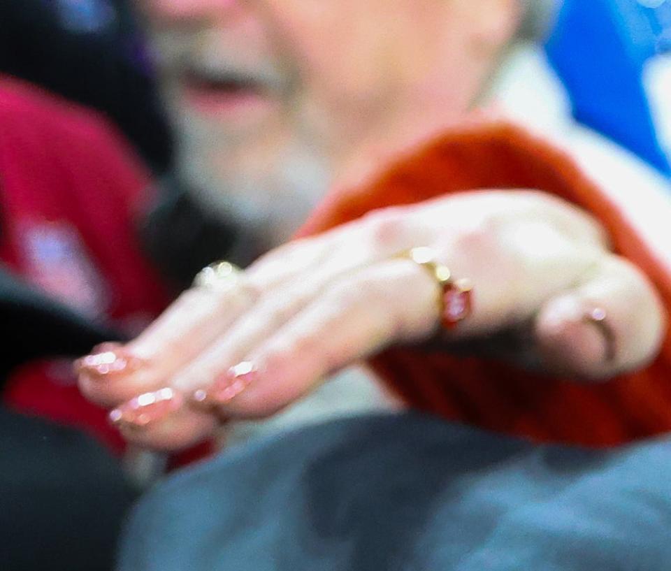 Closeup of Taylor's hand