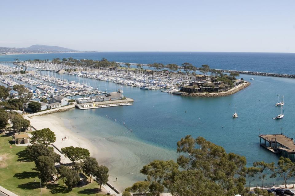 aerial view of beautiful dana point harbor