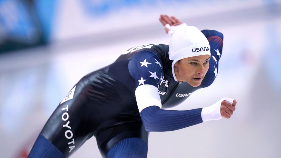 Ocala speed skater Brittany Bowe has qualified in three events for the 2022 Beijing Olympics. (AP Photo/Rick Bowmer)