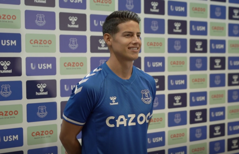 New Everton midfielder James Rodriguez (Everton)