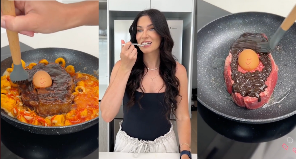 Jane Brain and her steak hack have the internet up in arms. Credit: TikTok/myjanebrain