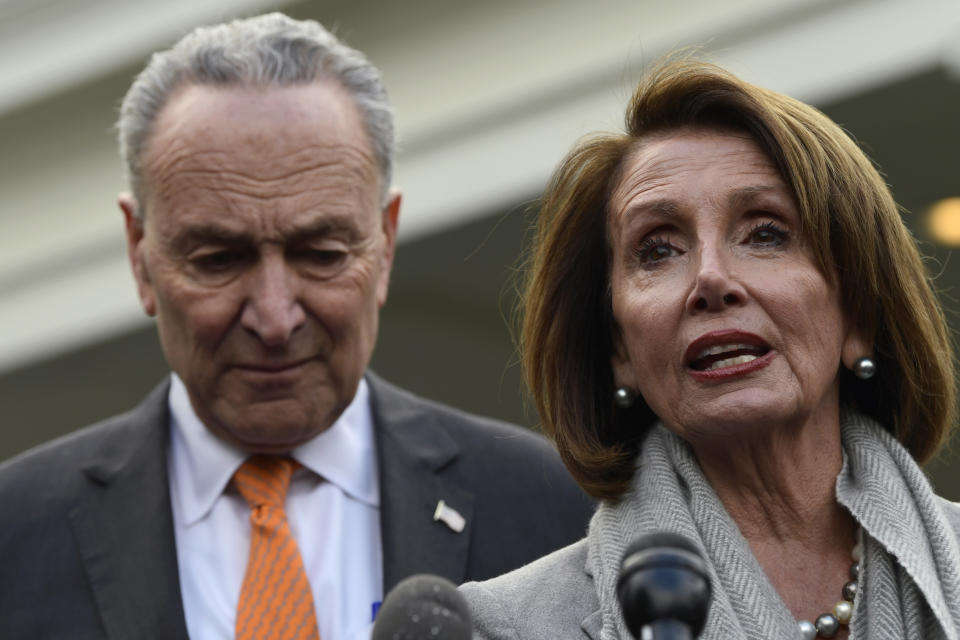 House Speaker Nancy Pelosi and Senate Minority Leader Chuck Schumer have been unable to forge a deal with the president and accused Trump of throwing a "temper tantrum" during a meeting this week. (Photo: Susan Walsh/Associated Press)