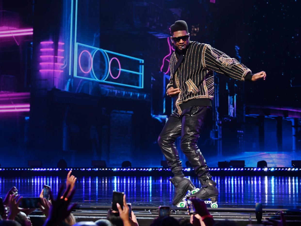 Usher donned Atlanta-inspired roller skates for the kickoff of his Vegas residency.
