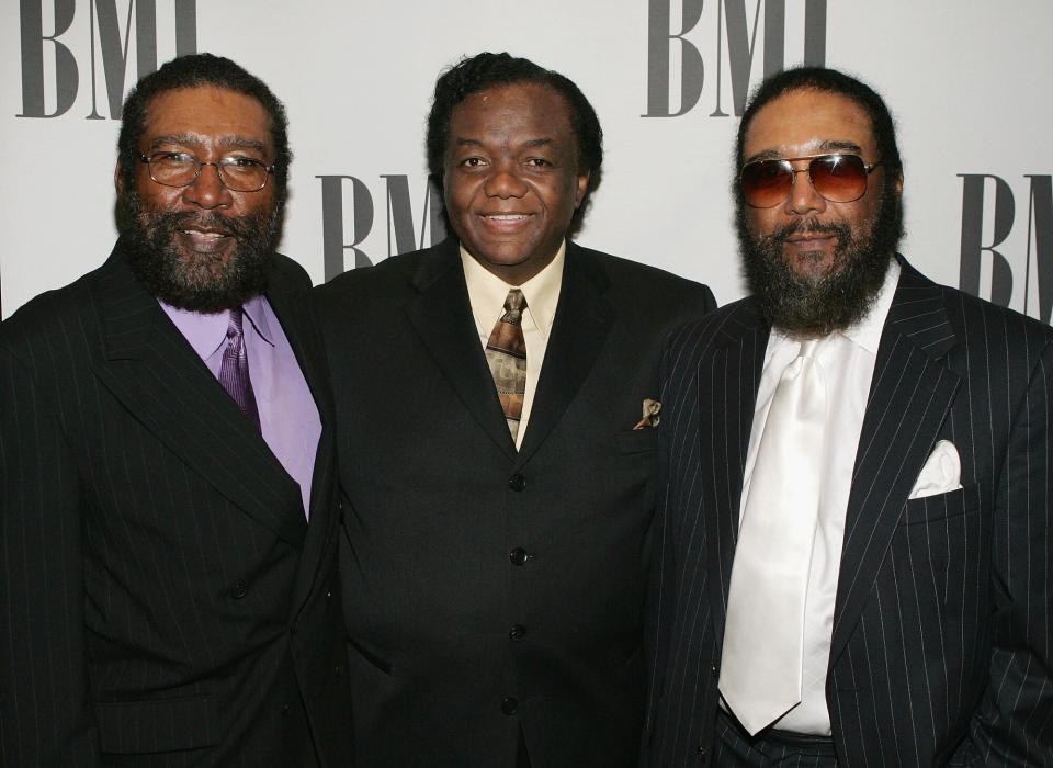Writer/producers Brian Holland, Lamont Dozier and Eddie Holland attend the 53rd Annual BMI Pop Awards on May 17, 2005 in Beverly Hills, California.
