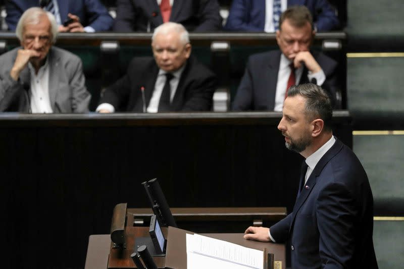 Polish Minister of Defence Kosiniak-Kamysz speaks at Parliament in Warsaw