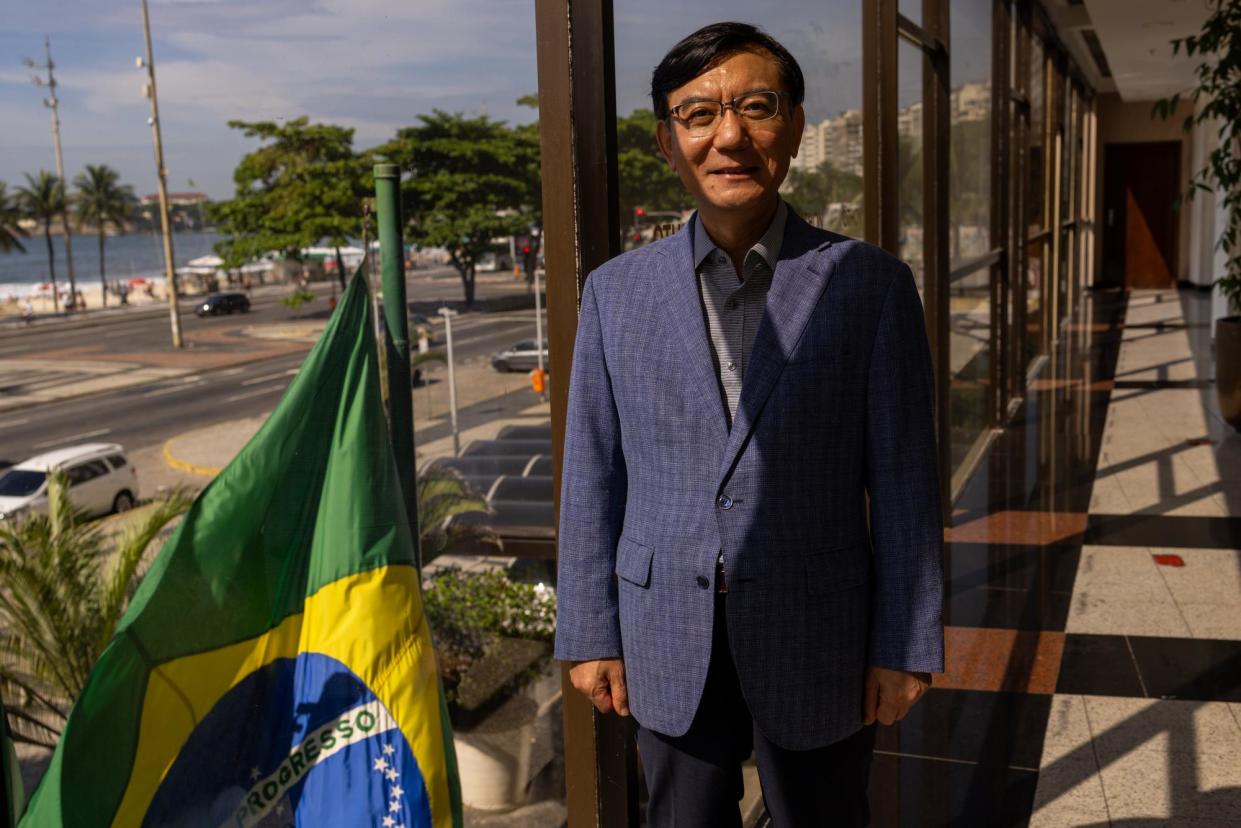 <span>Lim Ki-mo recently sang at on of Rio’s most illustrious samba spots, Renascença Clube.</span><span>Photograph: João Laet/The Guardian</span>