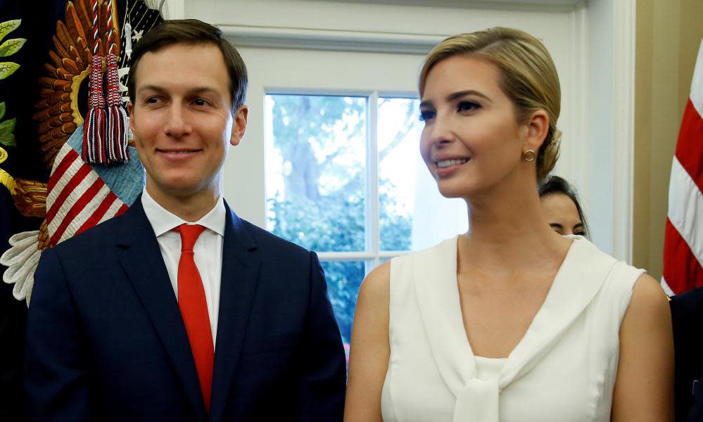 Jared Kushner and Ivanka Trump in the Oval Office. Ivanka converted to Judaism before marrying Jared in 2009.