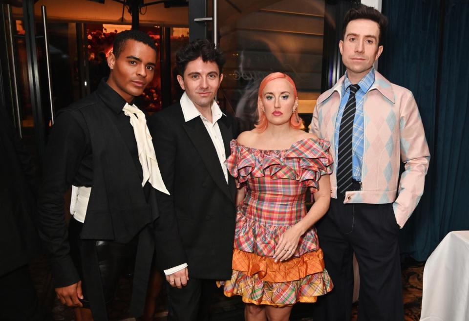 (L to R) Layton Williams, Daniel Fletcher, Aimee Phillips and Nick Grimshaw attend the Royal Ascot Summer Season opening party (Dave Benett)