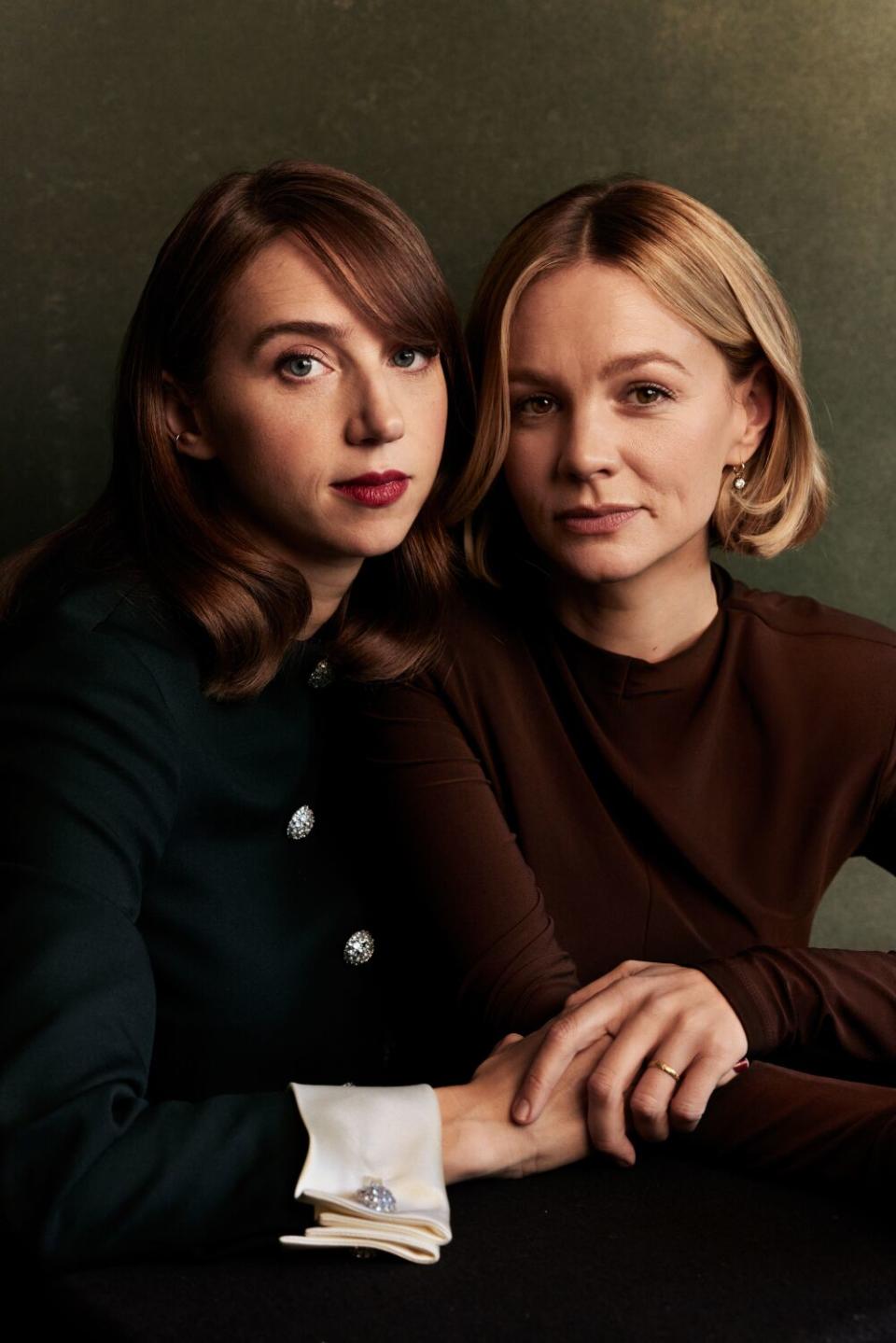 LOS ANGELES, CA - NOVEMBER 20, 2022: Actors Zoe Kazan and Carey Mulligan.