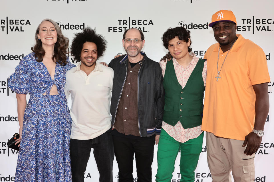 (L-R) 'Subject' participants Margie Ratliff, Ahmed Hassan, Jesse Friedman, Mukunda Angulo, and Arthur Agee attend the film's premiere at the 2022 Tribeca Festival.