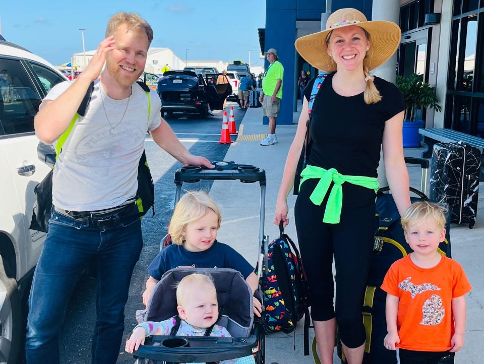 Family at the airport