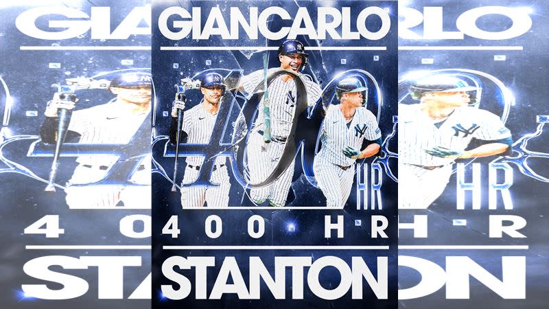 「怪力男」史坦頓（Giancarlo Stanton）炸裂生涯400轟。（圖／翻攝自MLB推特）