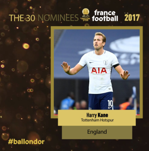 Les 30 nommés au Ballon d'Or 2017