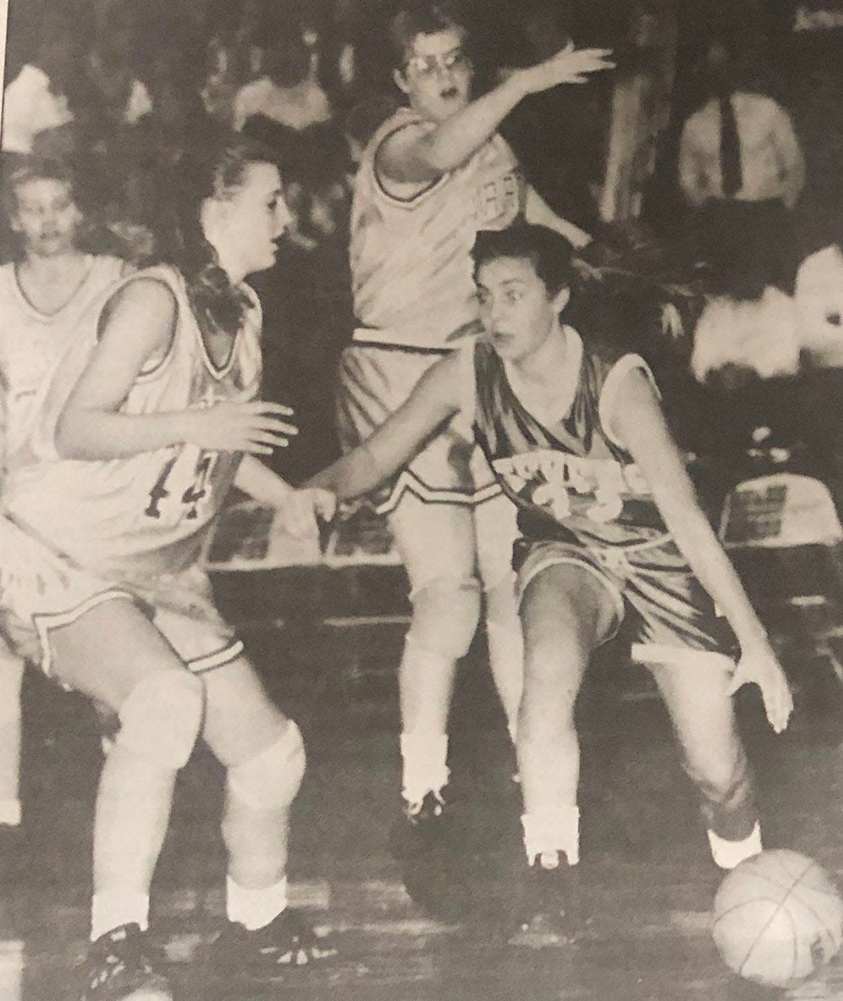 Jaime Berry (left) was listed No. 1 on the "20 Favorites" Watertown High School girls basketball players story that ran this summer. Here's a collector's item for you, a picture of Berry guarding Rapid City Stevens' Becky Hammon during the third-place game of the 1994 state Class AA girls basketball touranment at Mitchell. Hammon is a former assistant coach with the NBA's San Antonio Spurs and the current head coach of the WNBA's Las Vegas Aces. The other Arrow defending on the play is Carrie Meseberg.