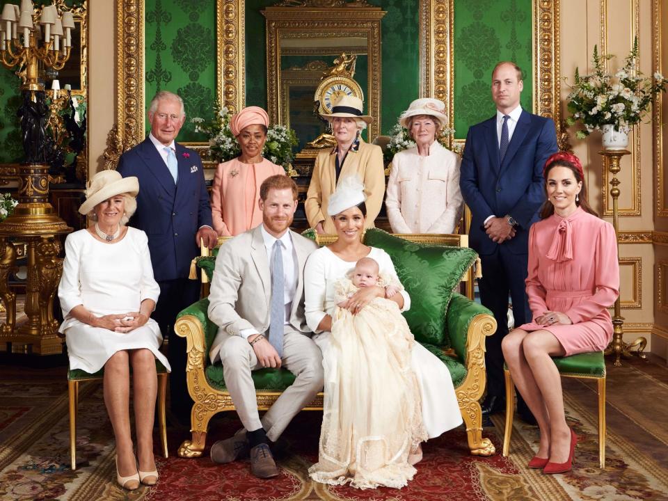 The Duke and Duchess of Cambridge with family in the Green Drawing Room at Windsor Castle.PA/Chris Allerton