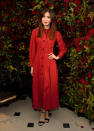 <p>Gemma’s buttoned-up red midi Burberry dress has to be one of our favourite look’s of the week. Don’t you agree? <i>[Photo: Burberry]</i></p>
